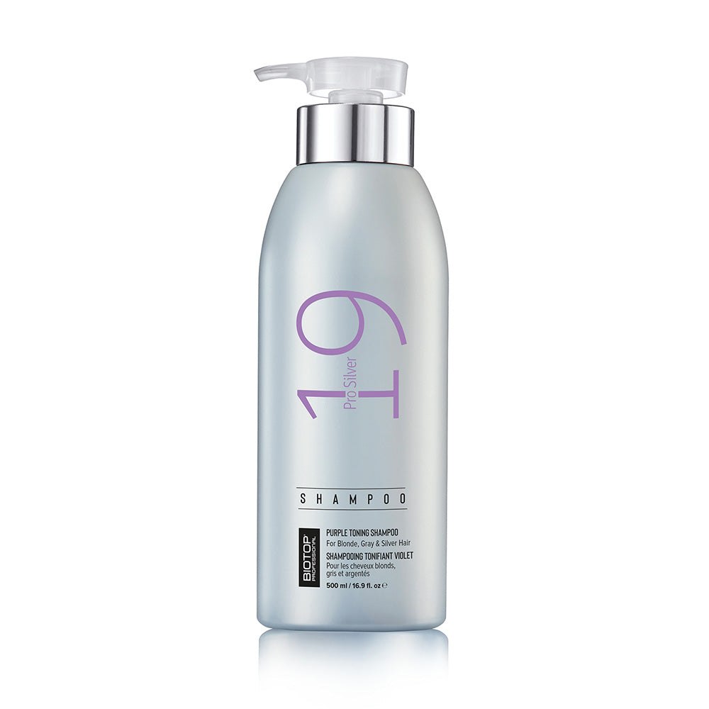 19 Pro Silver Shampoo שמפו סגול לשיער בלונדיני, מובהר, אפור ולבן