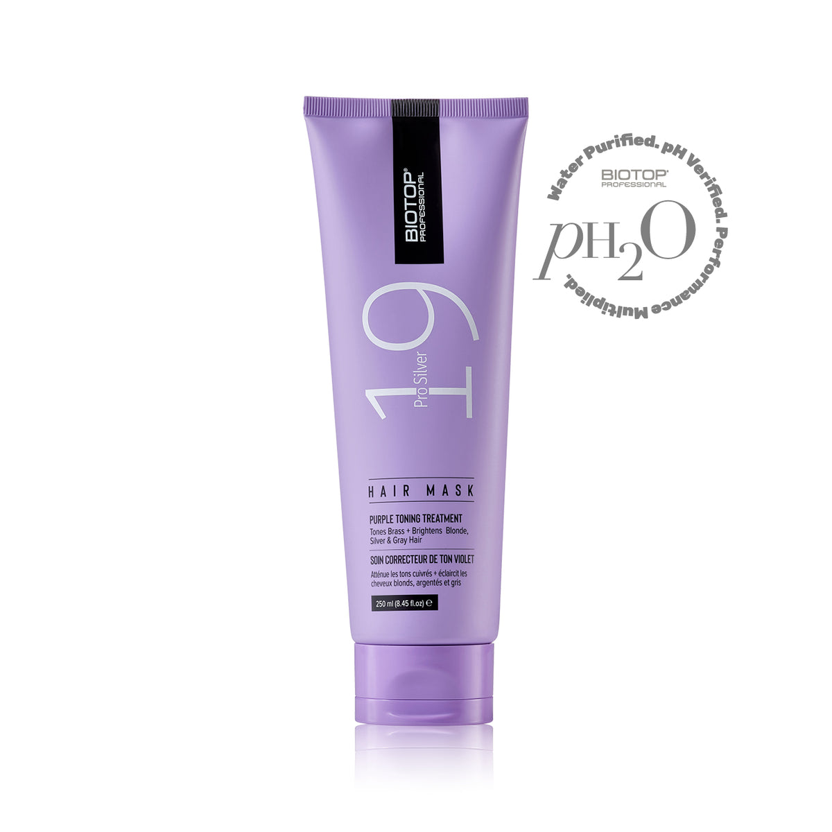 ⁦19 Pro Silver Hair Mask⁩ מסכה סגולה לשיער בלונדיני, מובהר וכסוף