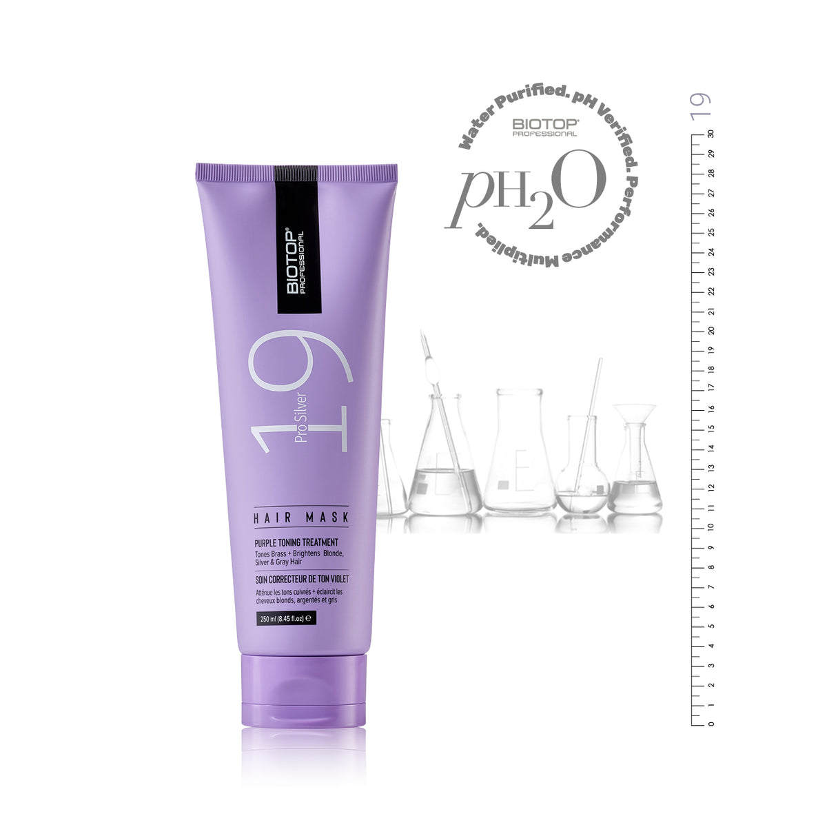⁦19 Pro Silver Hair Mask⁩ מסכה סגולה לשיער בלונדיני, מובהר וכסוף
