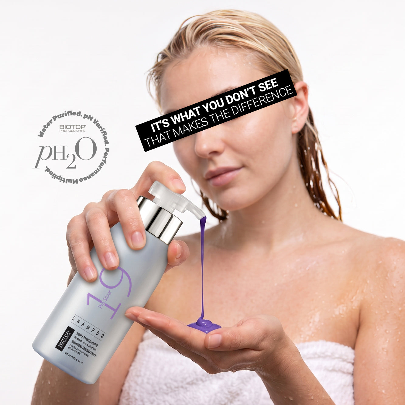 ⁦19 Pro Silver Shampoo⁩ שמפו סגול לשיער בלונדיני, מובהר, אפור ולבן